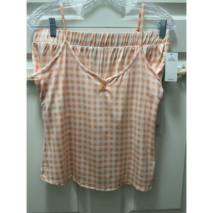 Women's Honeydew Intimates Pajama Set Size L Apricot Gingham